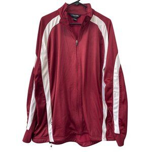 Vintage 90s Holloway Jacket Size XL Zip Up Striped Long Sleeve Red White Active